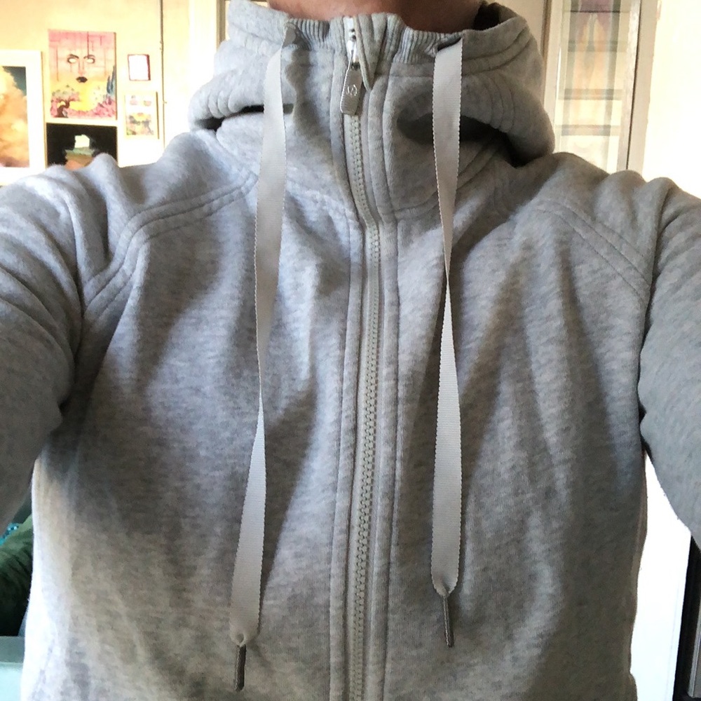 Heathered grey Lululemon zip up sweatshirt